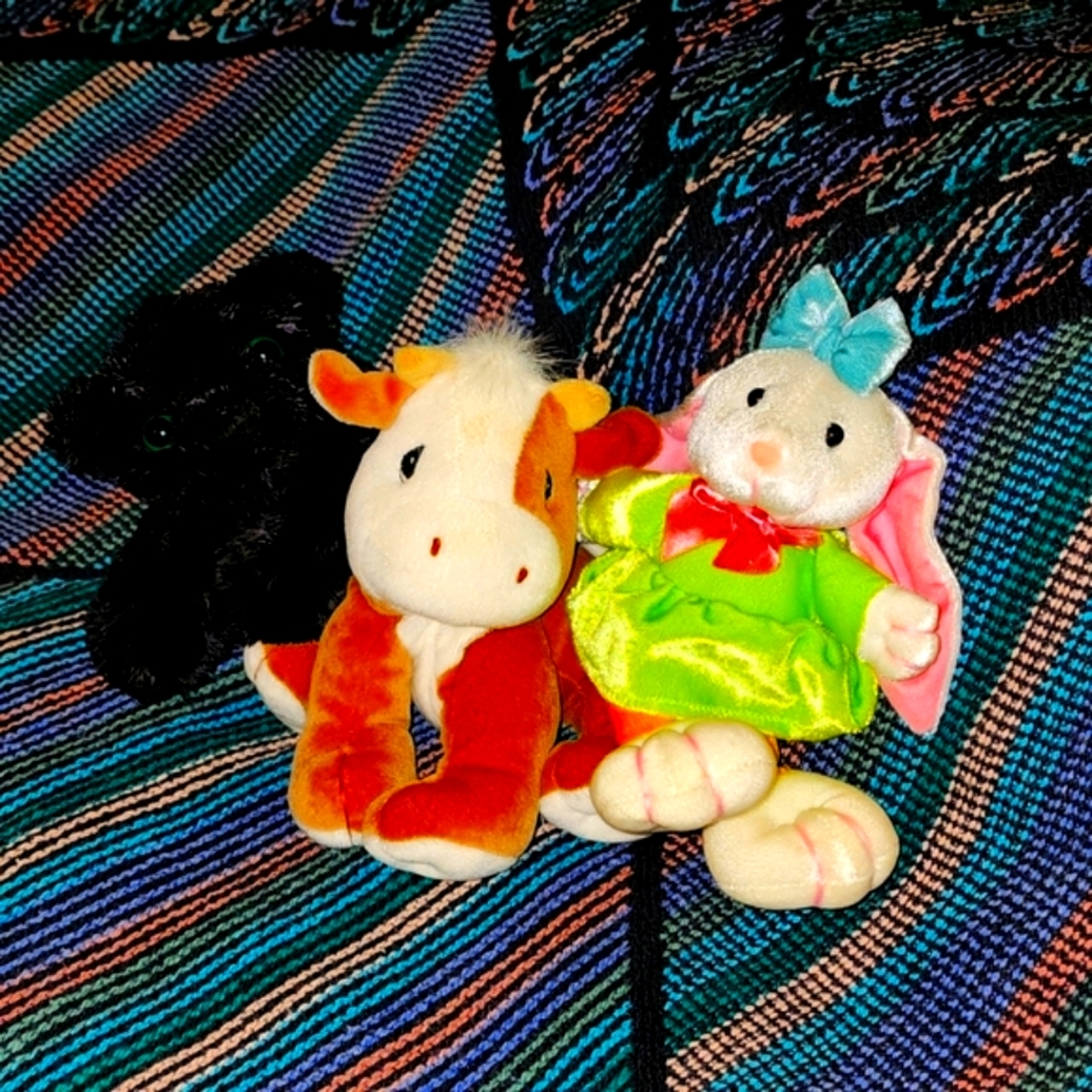 Group of 3 small stuffed animals Precious Moments etc.